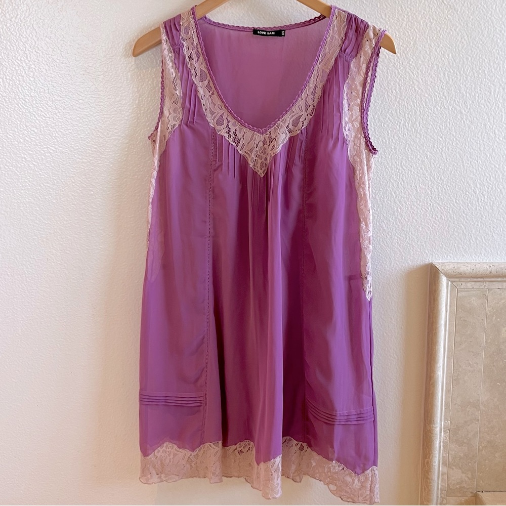 Free People Lace Chiffon Mini Dress